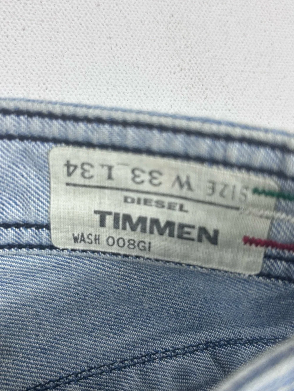 Diesel Timmen Jeans Mens Fits: 34x33 Blue Regular Straight Leg Made Italy 008GI